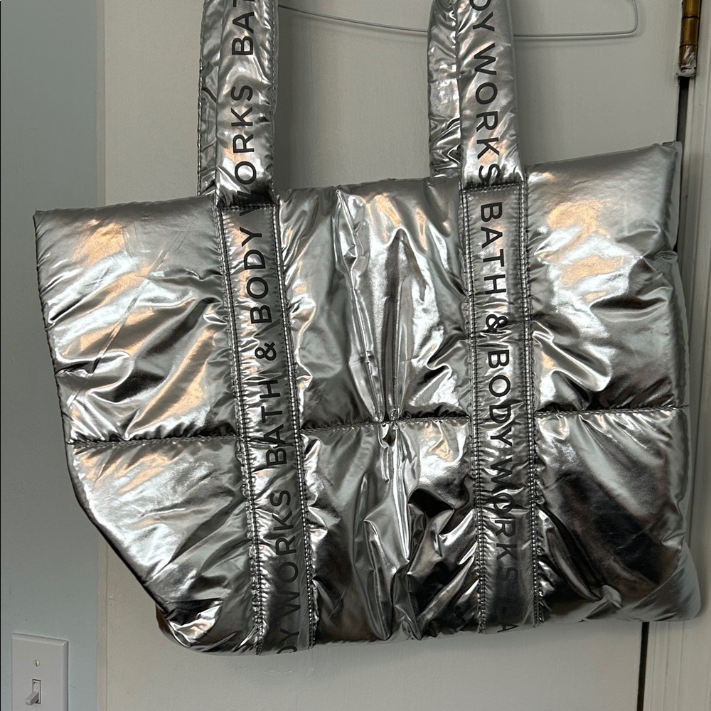 Bath & Body Works Shiny Silver Tote